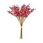 Yenigeldi 10 Adet El Yapımı Kokina Red Berry Yılbaşı Süs , Ev Parti Kış Noel Yılbaşı Süsü