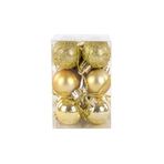 Yenigeldi 12'Li Gold 3 Cm Yılbaşı Topu, Noel Topu, Çam Ağacı Topu, Süs Topu, Gold