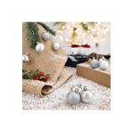 Yenigeldi 12'Li Gümüş 3,5 Cm Yılbaşı Topu, Noel Topu, Çam Ağacı Topu, Süs Topu