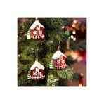 Yenigeldi 3 Adet 8.5 Cm Yılbaşı Dağ Evi Dilek Ev Çam Ağacı Süsü Parti Yılbaşı Süslemeleri,Kırmızı 3492023275638