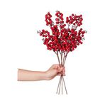 Yenigeldi 4 Adet El Yapımı Kokina Red Berry Yılbaşı Süs, Ev Parti Kış Noel Yılbaşı Süsü T107, Kırmızı
