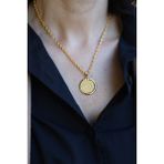 Yenigün Kuyumculuk 14 Ayar Altın Balıksırtı Kenarlı 22 Ayar Çeyrek Altınlı Kolye Ucu