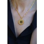 Yenigün Kuyumculuk 14 Ayar Altın Dorika Çerçeveli 22 Ayar Çeyrek Altınlı Kolye Ucu