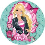 Yenilebilir Yuvarlak Pasta Resim Baskısı 20 Cm Şekerli Kağıt Barbie Temalı 28