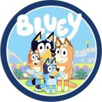 Yenilebilir Yuvarlak Pasta Resim Baskısı 20 cm Şekerli Kağıt Bluey Temalı 01 - 1 Adet