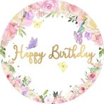 Yenilebilir Yuvarlak Pasta Resim Baskısı 20 cm Şekerli Kağıt Happy Birthday Temalı 61 - 1 Adet