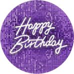 Yenilebilir Yuvarlak Pasta Resim Baskısı 20 cm Şekerli Kağıt Happy Birthday Temalı 69 - 1 Adet