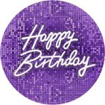 Yenilebilir Yuvarlak Pasta Resim Baskısı 20 cm Şekerli Kağıt Happy Birthday Temalı 69