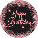 Yenilebilir Yuvarlak Pasta Resim Baskısı 20 cm Şekerli Kağıt Happy Birthday Temalı 70