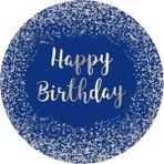 Yenilebilir Yuvarlak Pasta Resim Baskısı 20 cm Şekerli Kağıt Happy Birthday Temalı 72 - 1 Adet