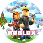 Yenilebilir Yuvarlak Pasta Resim Baskısı 20 cm Şekerli Kağıt Roblox Temalı 50 - 1 Adet