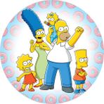 Yenilebilir Yuvarlak Pasta Resim Baskısı 20 cm Şekerli Kağıt Simpsons Temalı 45 - 1 Adet