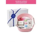 Yenileyen Ayak Bakım Seti ( Pedikür Leğeni-Şekerli Peeling-Çatlak Kremi-Nem Topu ) Pembe