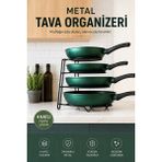 Yenilig Metal Tava Organizeri 4 Katlı Tava Rafı Mutfak Düzenleyici Yer Tasarruflu Tencere Standı Çok Renkli