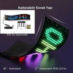 Yenilzd Matrix Kayan Yazı Emoji LED Ekran Programlanabilir 17X7CM Tabela Araba Bluetooth App Kontrol USB LED - RGB