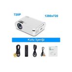 Yenilzd P62 Full Hd Destekli Wifi & İos & Android Cep Tel Yansıtma Mini Projeksiyon Cihazı