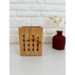 Yeninesilevim Ahşap Bambu Kare Organizer Kaşıklık Kalemlik Çok Aamçlı Düzenleyici 9*12 cm