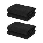 Yenitransformacion 4'lü Mikrofiber El Yüz Spor Havlusu 50X90 Siyah 715354