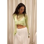 Yenka Basic İnce Yeşil Triko Crop