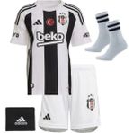 Yenteks .beşiktaş. Iç Saha Çubuklu Çocuk Forma Takımı 4 Parça Çorap+Bileklik - 001-Beyaz - 9 - 10 Yaş