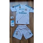 yenteks Cristiano Ronaldo Real.Madrid.2017/18 Beyaz Retro Çocuk Forması 4lü Set Çorap+Biliklik Hediye
