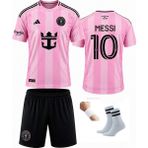 Yenteks Inter Miami Lionel Messi 24/25 Yeni Sezon Deplasman Pembe Siyah Çocuk Forması 4 Lü Set - 9 - 10 Yaş - Pembe - Siyah