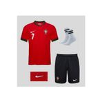 Yenteks Portekiz Kırmızı*Siyah Çocuk Futbol Forma 4'Lü Set Forma+Şort+Çorap+Bileklik