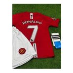 yenteks Ronaldo 2008 Moscow Kırmızı M.Unıted Retro Çocuk Futbol Forması 4 Parça