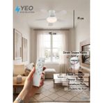 Yeo Aydınlatma Sessiz Tavan Vantilatörlü Avize - 3 Renk LED Aydınlatmalı, Kumandalı, Zamanlayıcılı Modern Mutfak ve Yatak Odası Fanı - 45 cm - Beyaz