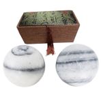 Yepmlrt Açık Beyaz Baoding Topu, Çin Sağlık Sporları Masaj Topu, Dekompresyon El Egzersiz Topu için Kullanılmıştır (5 cm Çapında) Kutulu
