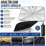 Yepyenitrend Geely Echo Uyumlu Ön Cam Güneşlik – Şemsiye Tipli Titanyum Gümüş Kaplamalı Katlanabilir Araba Güneşliği Şok Kampanya'da - Gümüş - Siyah