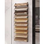 Yer Karosu Teşhir Standı Duvara Monte Porselen Stand, Yer Tasarrufu için Kuvars Taşı/Ahşap Numune Rafı, Fayans Sabitlemek için Çok Katmanlı Duvar Kaplaması (10,5 x 140 cm)