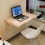 Yerden Tasarruflu Katlanır Duvara Monte Masa Masif Çam Ağacı Yüzen Damla Yaprak Masa Mutfak Yemek için Dış Mekan ve Bahçe Köşe Tasarımı Kompakt Raflar (L110 x G 60 cm)