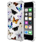 Yerebel iPod Touch 7 / iPod Touch 6 / iPod Touch 5 için Kılıf Sevimli Kılıf, Şeffaf Esnek Tampon TPU Yumuşak Kauçuk Silikon Kapak Telefon Kılıfı Apple iPod Touch 5/6 / 7. (Kelebek)