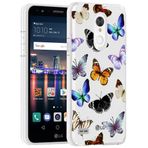 Yerebel LG Stylus 3/Stylo 3/Stylo 3 Plus/LS777 için Kılıf Sevimli Kılıf, Şeffaf Esnek Tampon TPU Yumuşak Kauçuk Silikon Kapak Telefon Kılıfı LG Stylo 3 için (Kelebek)