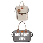 Yerli Baby Anne Bebek Bakım Sırt Çantası Termal Biberonlu Ve Mommy Bag Anne Bebek Bakım Çantası 2'Li Set