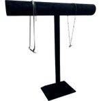 Yerli Üretim Süet Kaplama Siyah Renk 42/40 cm Uzun Kolye - Tesbih Sergileme Standi