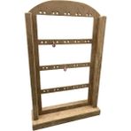 Yerli Üretim Süet Kumaş Bordo Renk 36 /22 cm Ayaklı Küpe Standı - Ahşap Rengi