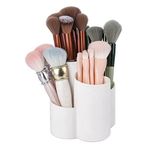 Yesesion Masa için Plastik Makyaj Fırçası Tutacağı, Yuvarlak Kozmetik Fırça Düzenleyici, 4 Bölmeli, Rujlar için Saklama Bardağı, Saç Aksesuarları, Makyaj Malzemesi, Banyo, Şifonyer (Beyaz)