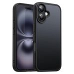 YESIDO İphone 16 Plus Kılıf Mat Smoth Touch Kamera Yükseltili Metal Çerceveli Hassas Butonlu Premium Kapak, Siyah, Tek Ebat, pc14-on6plus-siyah