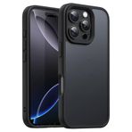 YESIDO İphone 16 Pro Max Kılıf Mat Smoth Touch Kamera Yükseltili Metal Çerceve Hassas Butonlu Premium Kapak, Siyah, Tek Ebat, pc14-16promax-SİYAH