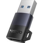 Yesido Mini OTG Adaptör USB to Type-C 480 Mbps Data Dönüştürücü Hızlı Şarj Destekli - Siyah