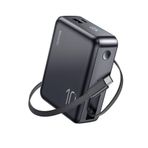 Yesido YP70 10.000 mAh 3in1 22.5W PD Hızlı Şarj Powerbank, Dijital Gösterge, Uzayabilen Kablo, Siyah