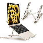 Yesido Yüksek Kalite Aleminyum Ayarlı Katlanır Laptop iPad Macbook Uyumlu Notebook Yükseltici Tutucu Stand - Gümüş