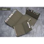 Yeşil 130X98MM Vintage Saklama Çantası Midori Gezginler Için Dizüstü Fermuarlı Cep Retro Tuval Kart Tutucu Dosya Çantası Okul Kırtasiye (Yurt Dışından) - Renkli - Notebooks