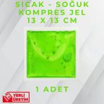 Yeşil 13X13 Cm 1 Adet Soğuk Kompres Jel Buz Aküsü Soğuk Zincir Buz Jeli Buz Torbası Strafor Kutu İçi Jel