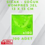 Yeşil 13X13 Cm 100 Adet Soğuk Kompres Jel Buz Aküsü Soğuk Zincir Buz Jeli Buz Torbası Strafor Kutu İçi Jel