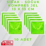 Yeşil 13X13 Cm 20 Adet Soğuk Kompres Jel Buz Aküsü Soğuk Zincir Buz Jeli Buz Torbası Strafor Kutu İçi Jel