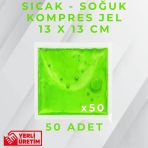 Yeşil 13X13 Cm 50 Adet Soğuk Kompres Jel Buz Aküsü Soğuk Zincir Buz Jeli Buz Torbası Strafor Kutu İçi Jel