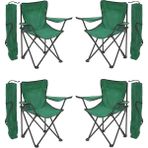 Yeşil 4 Adet Rejisör Kamp Sandalyesi Katlanır Çantalı Piknik, Plaj, Balıkçı Sandalyesi - 6456 Ecorce Tube Marron - Polyester